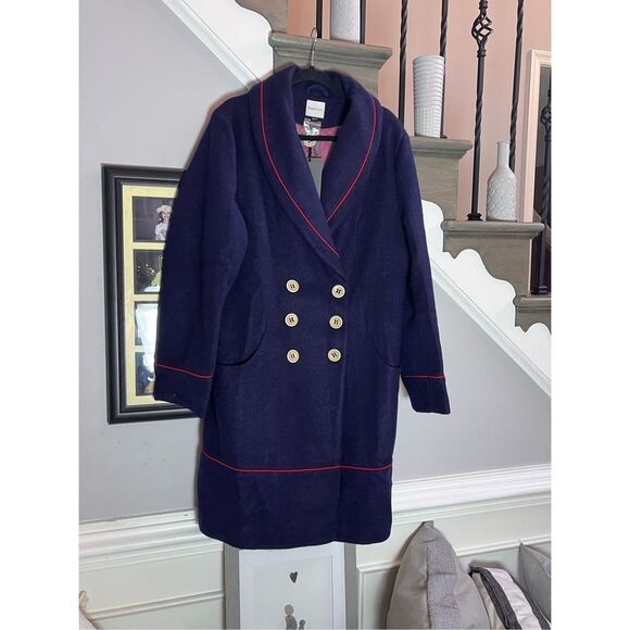 ModCloth Royal Monk Nautical Navy Madeline Coat sz 2X /18 NWT - Picture 2 of 9